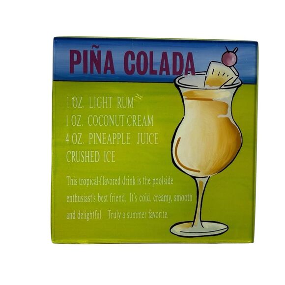 Pier 1 Imports Hand Painted Glass Top Wooden Coasters Set of Four in Box - Picture 9 of 16